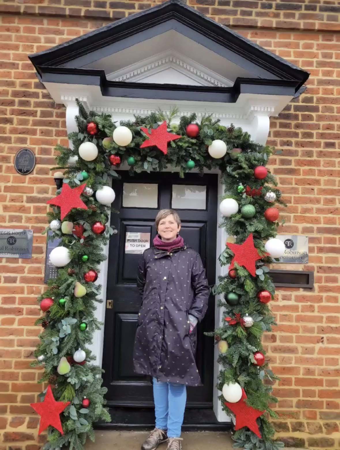Christmas decorations for local business